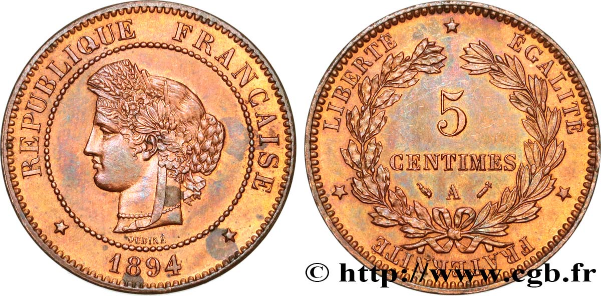 5 centimes Cérès 1894 Paris F.118/36 SUP+ 