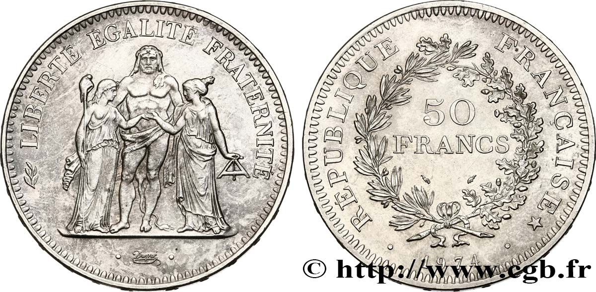 50 francs Hercule, avers de la 20 francs 1974  F.426/1 EBC 