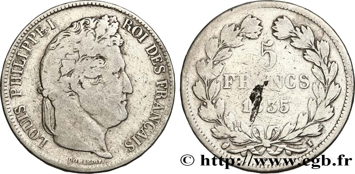5 francs IIe type Domard 1835 Limoges F.324/47 B10 
