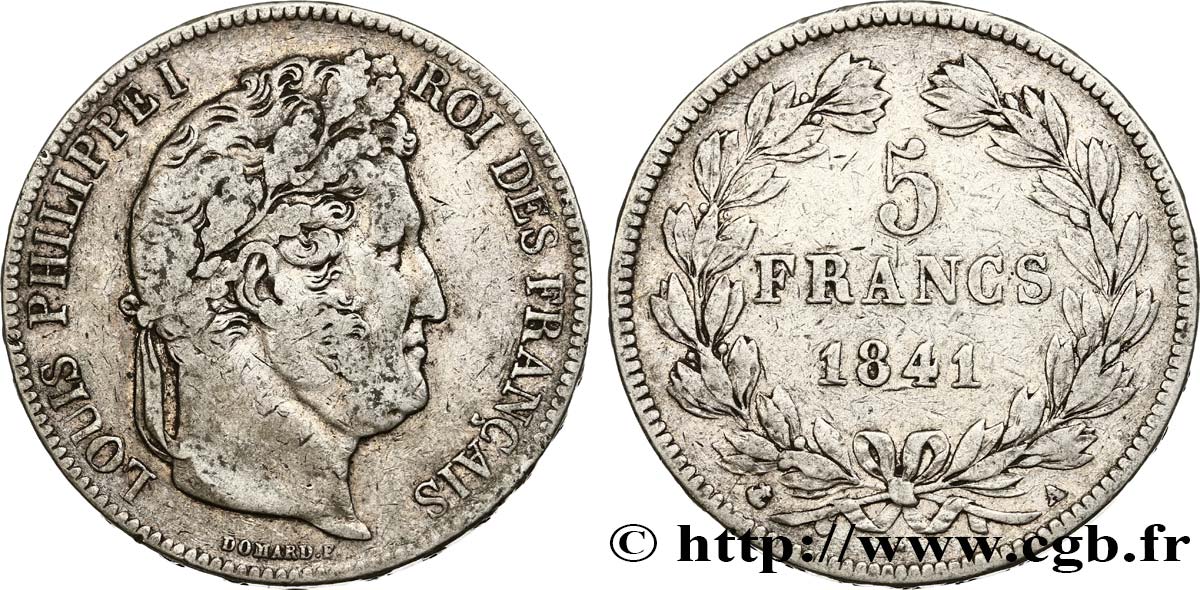 5 francs IIe type Domard 1841 Paris F.324/90 S25 