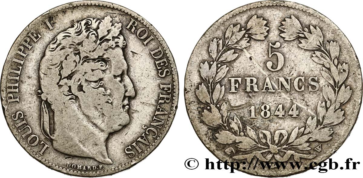 5 francs IIIe type Domard 1844 Lille F.325/5 B 
