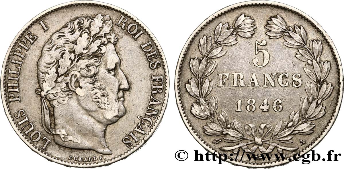 5 francs IIIe type Domard 1846 Paris F.325/10 BB45 