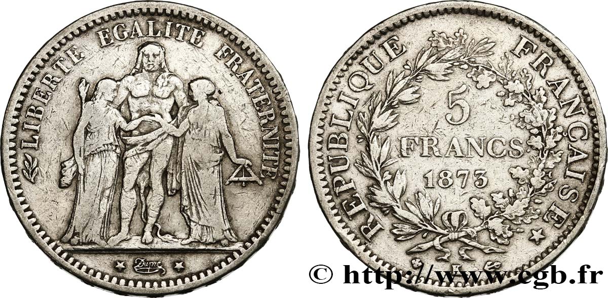5 francs Hercule 1873 Bordeaux F.334/11 BC25 