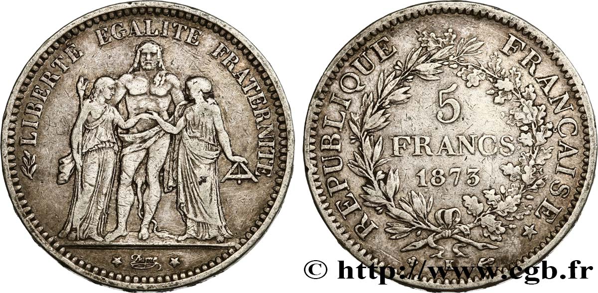 5 francs Hercule 1873 Bordeaux F.334/11 VF35 