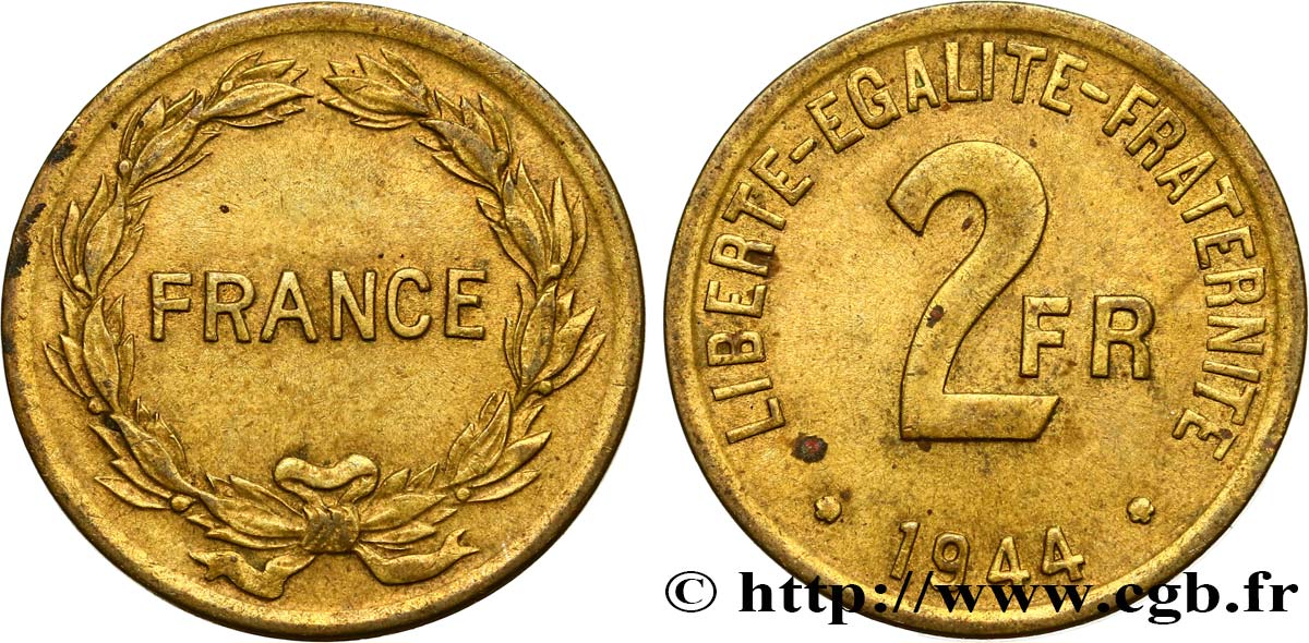 2 francs France 1944  F.271/1 TB 