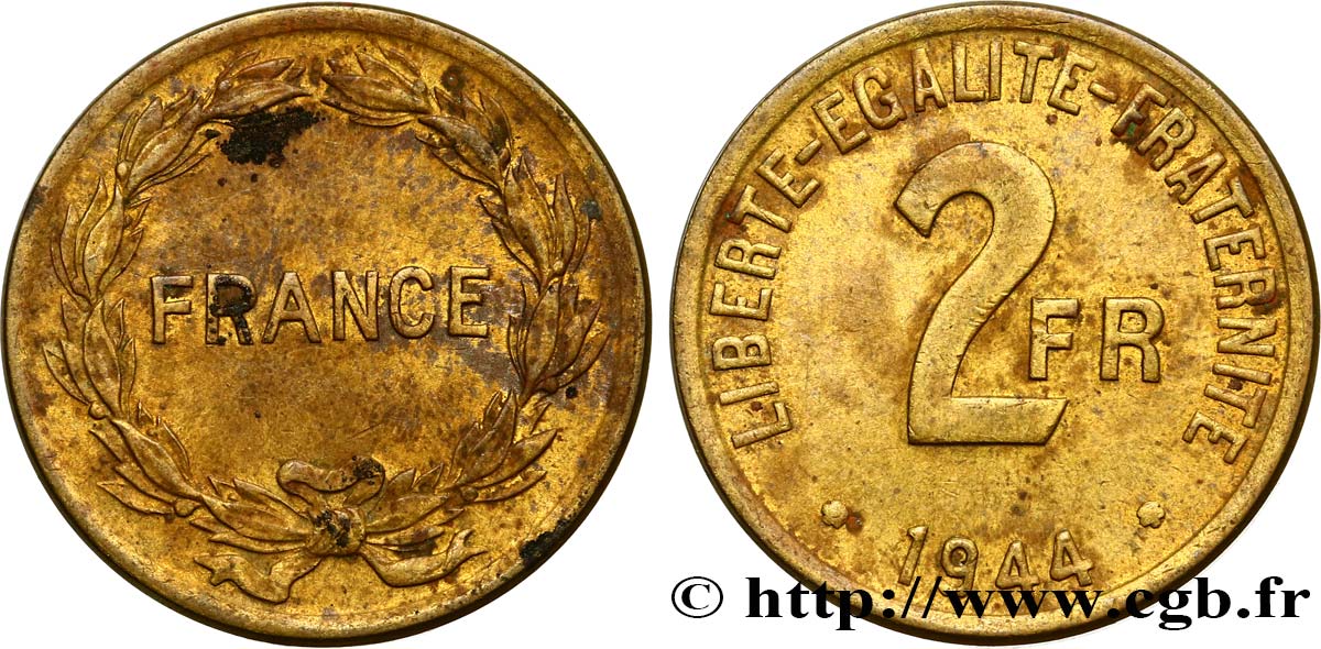 2 francs France 1944  F.271/1 XF 