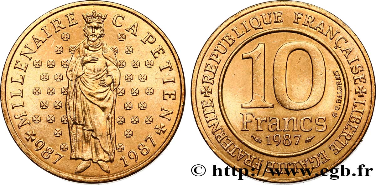 10 francs Millénaire Capétien 1987  F.371/2 SPL60 