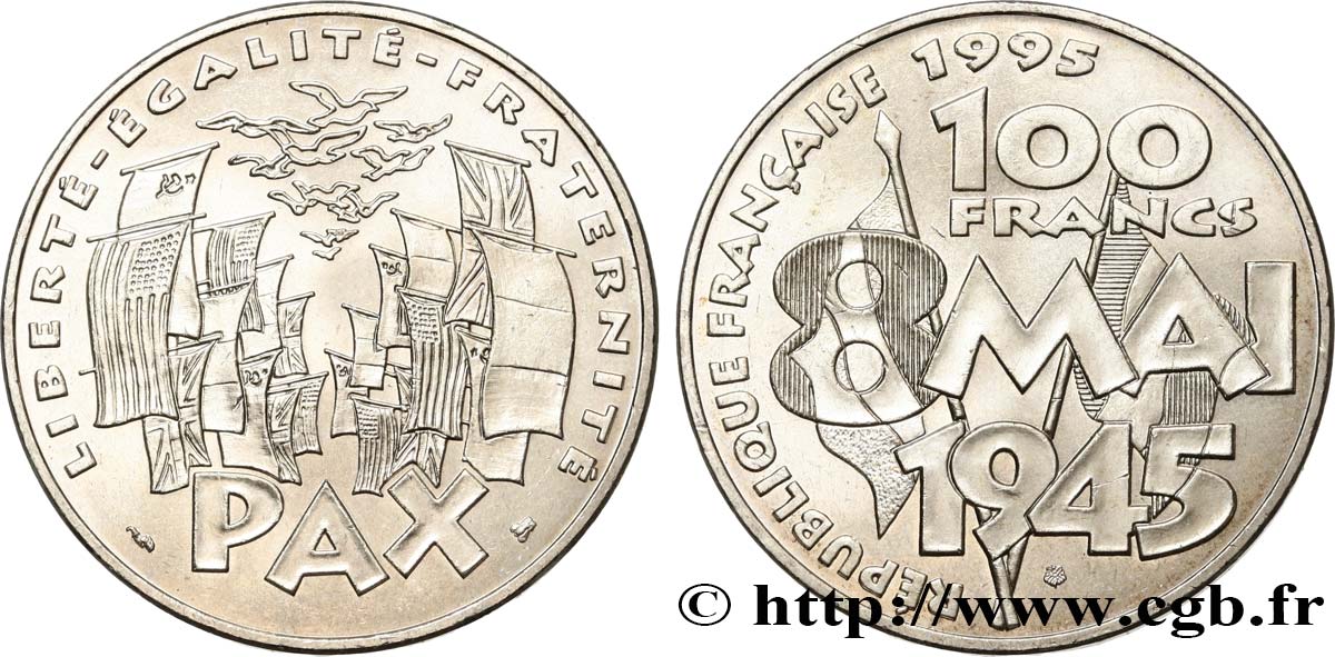 100 francs 8 Mai 1945 1995  F.463/2 SUP 