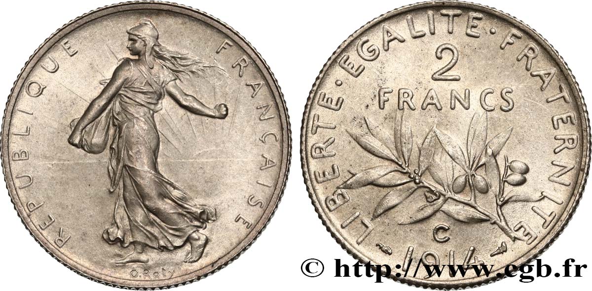 2 francs Semeuse 1914 Castelsarrasin F.266/16 EBC62 