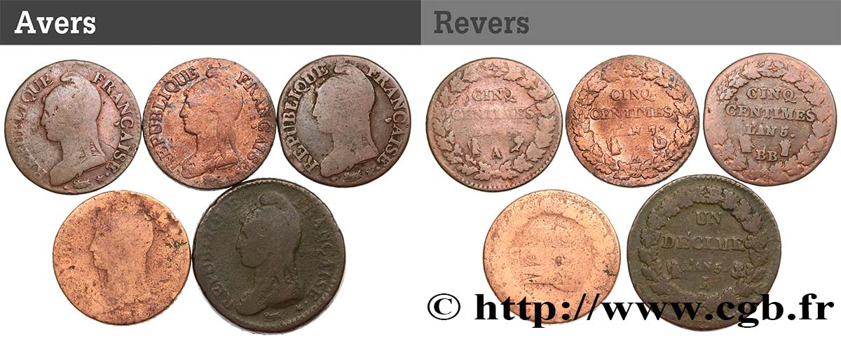 Lot de 5 pièces Dupré n.d. - F.129/15 RC/BC 