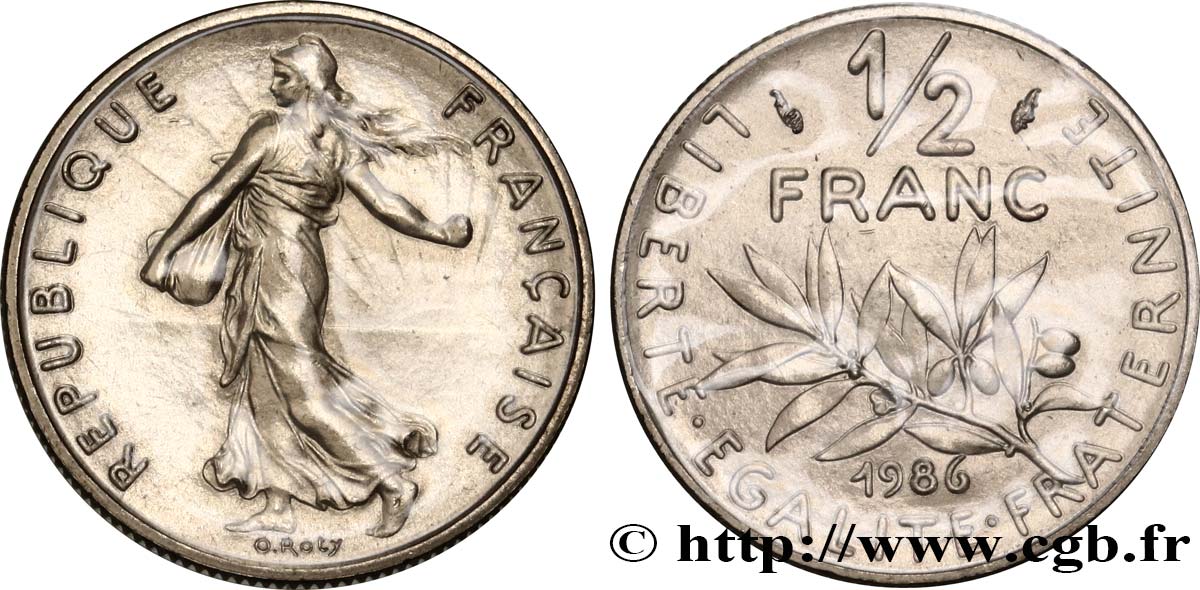 1/2 franc Semeuse 1986 Pessac F.198/25 ST 