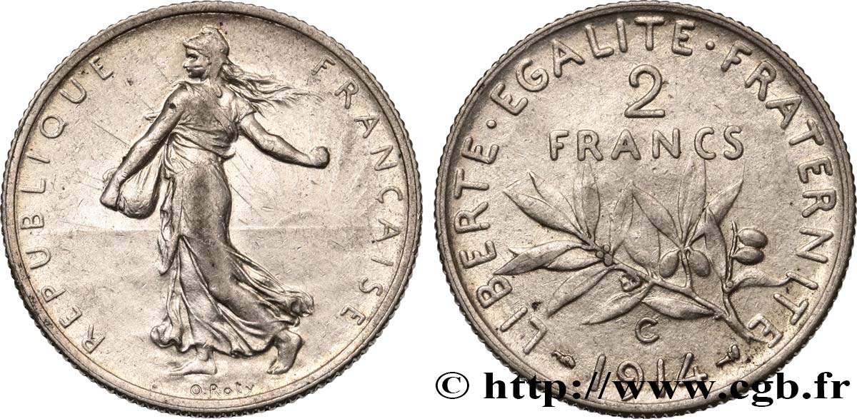 2 francs Semeuse 1914 Castelsarrasin F.266/16 XF48 