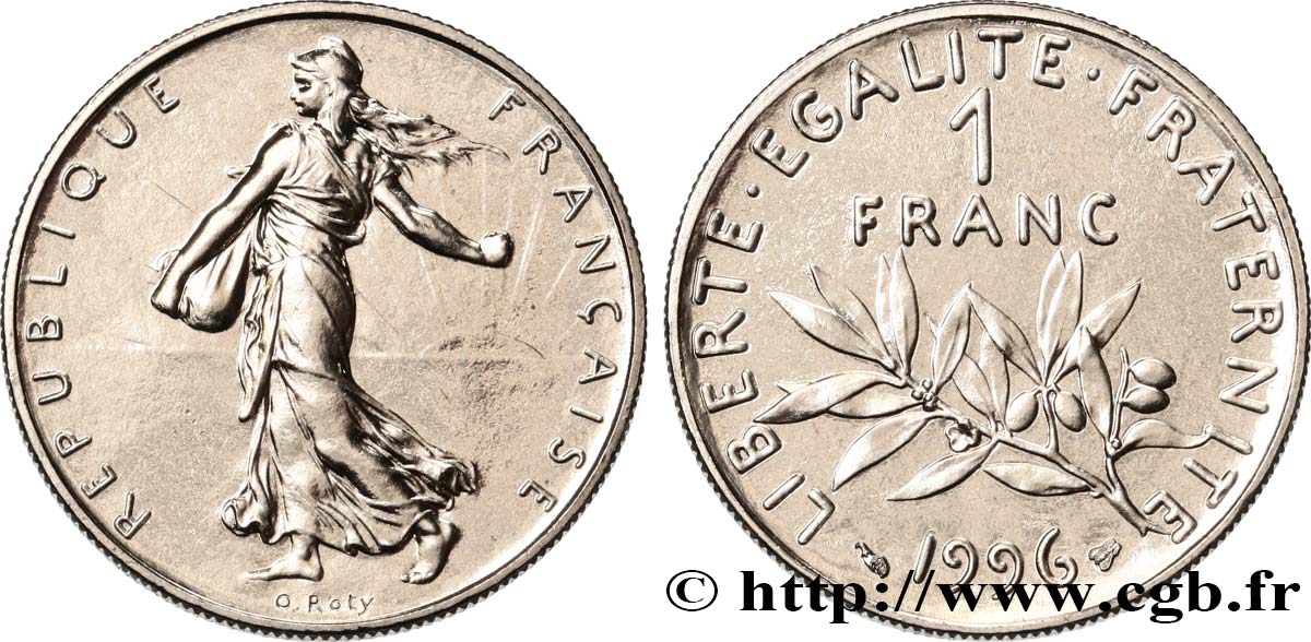 1 franc Semeuse, nickel, BU (Brillant Universel) 1996 Pessac F.226/44 ST 
