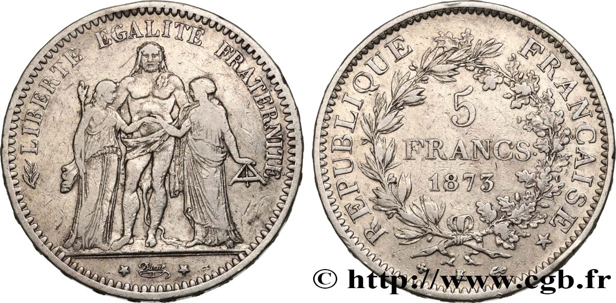 5 francs Hercule 1873 Bordeaux F.334/11 S30 