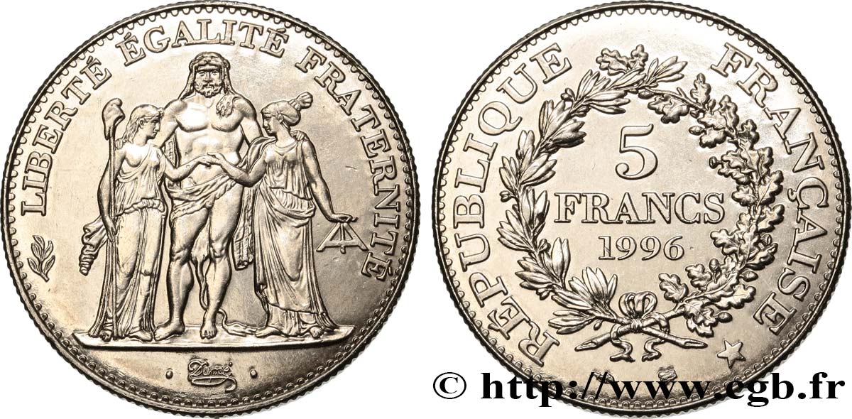 5 francs Hercule de Dupré 1996  F.346/2 SUP62 