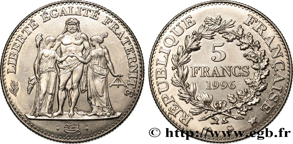 5 francs Hercule de Dupré 1996  F.346/2 SUP60 