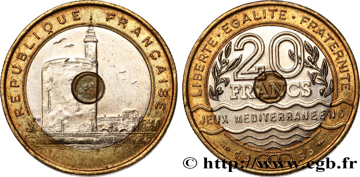 20 francs Jeux Méditerranéens 1993 Pessac F.404/2 TTB52 