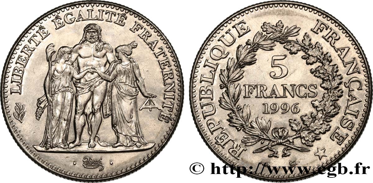 5 francs Hercule de Dupré 1996  F.346/2 SUP+ 