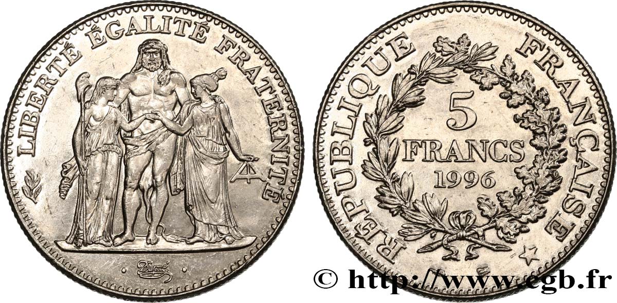 5 francs Hercule de Dupré 1996  F.346/2 q.SPL 