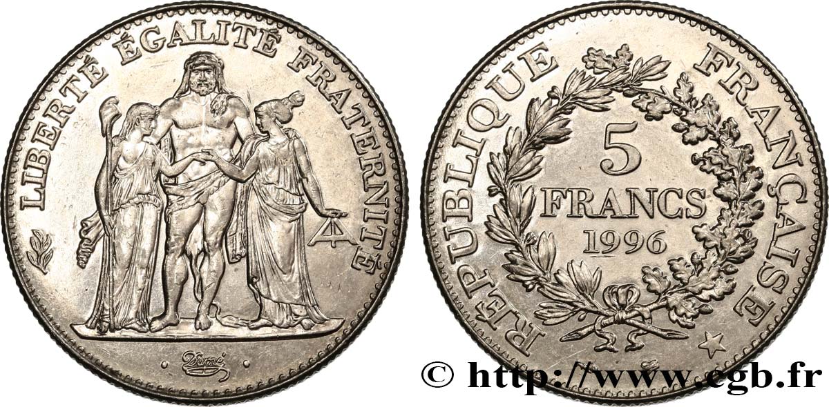 5 francs Hercule de Dupré 1996  F.346/2 SPL58 