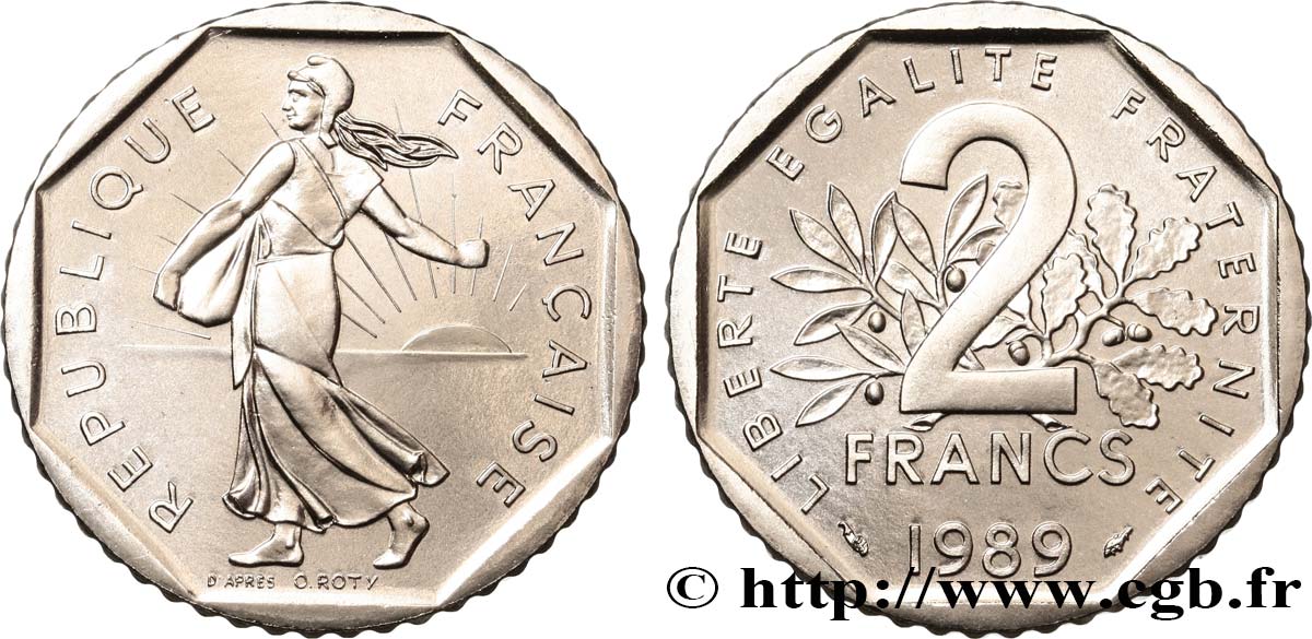 2 francs Semeuse, nickel 1989 Pessac F.272/13 MS65 