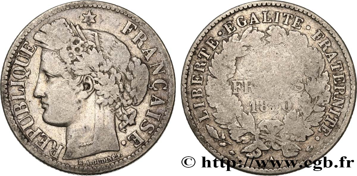 2 francs Cérès, avec légende 1870 Paris F.265/2 B10 
