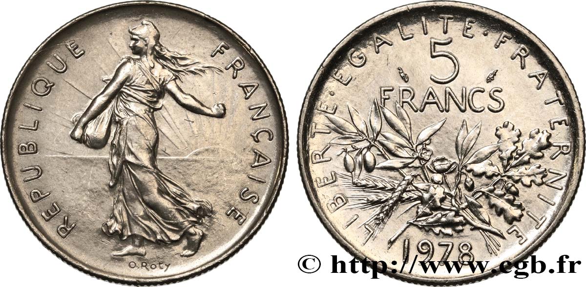5 francs Semeuse, nickel 1978 Pessac F.341/10 MS62 