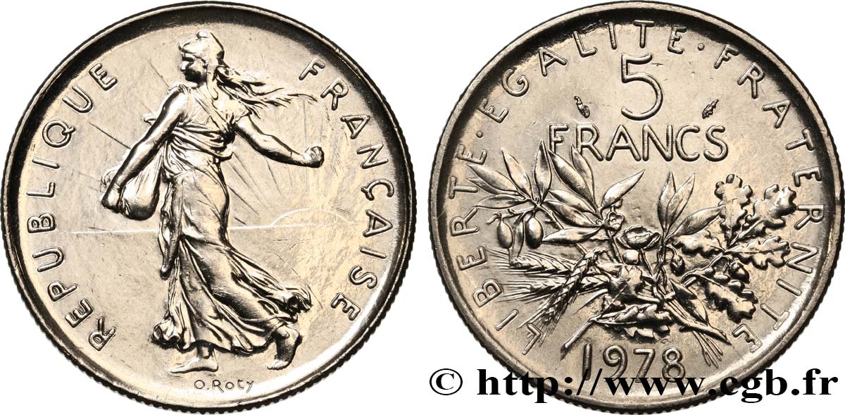 5 francs Semeuse, nickel 1978 Pessac F.341/10 EBC62 