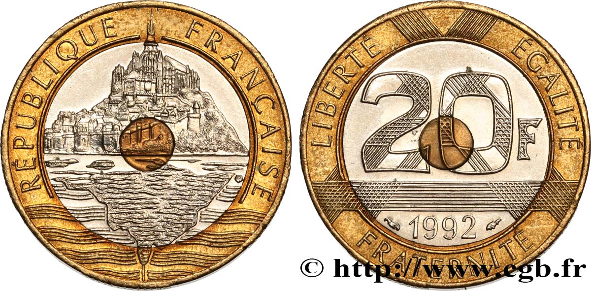 20 francs Mont Saint-Michel 1992 Pessac F.403/2 SUP60 