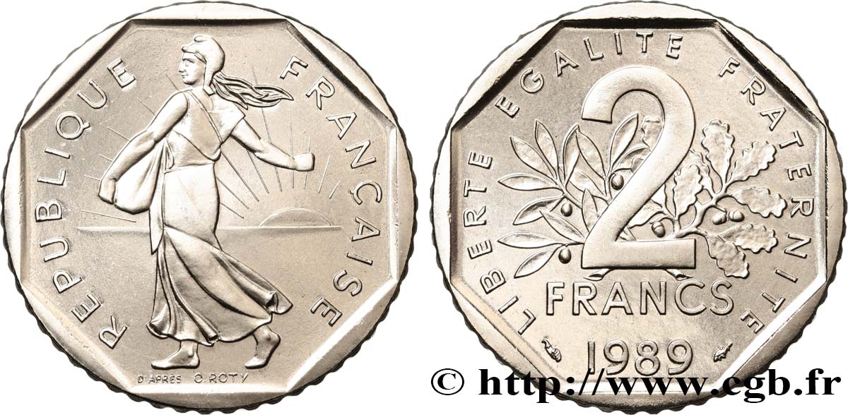 2 francs Semeuse, nickel 1989 Pessac F.272/13 ST 