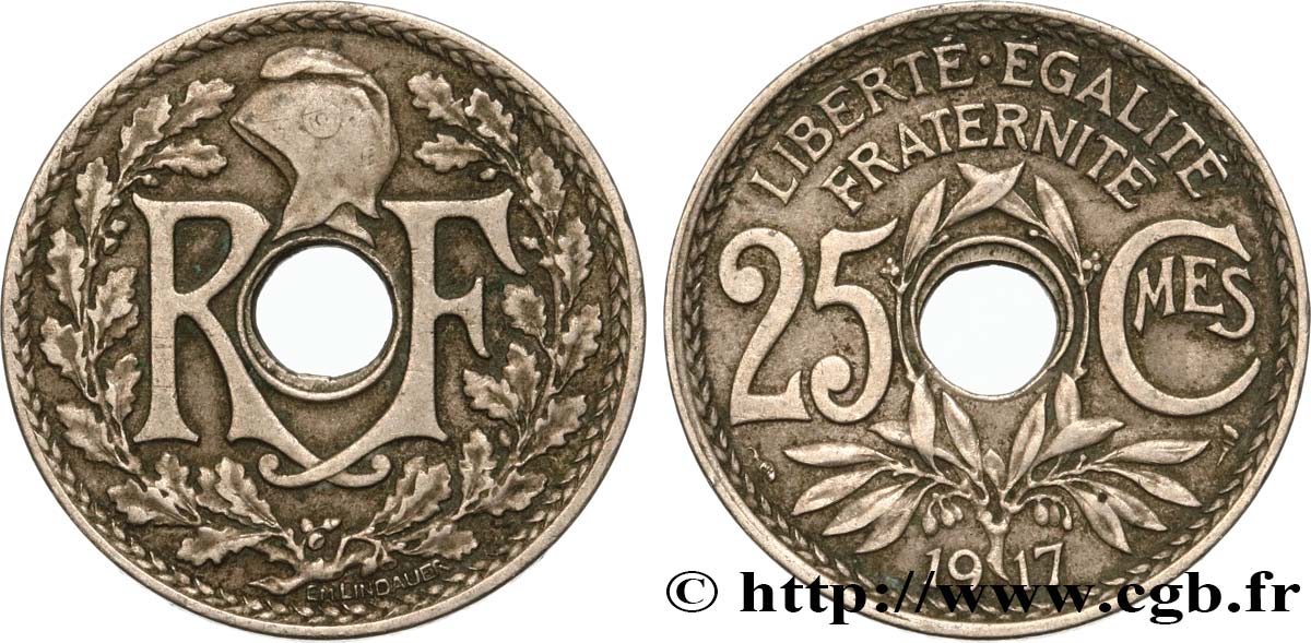 25 centimes Lindauer 1917  F.171/1 BC35 