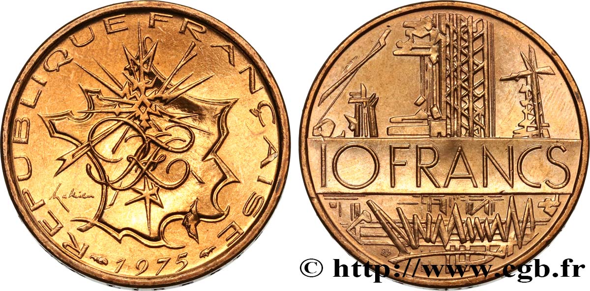 10 francs Mathieu 1975 Pessac F.365/3 MS64 