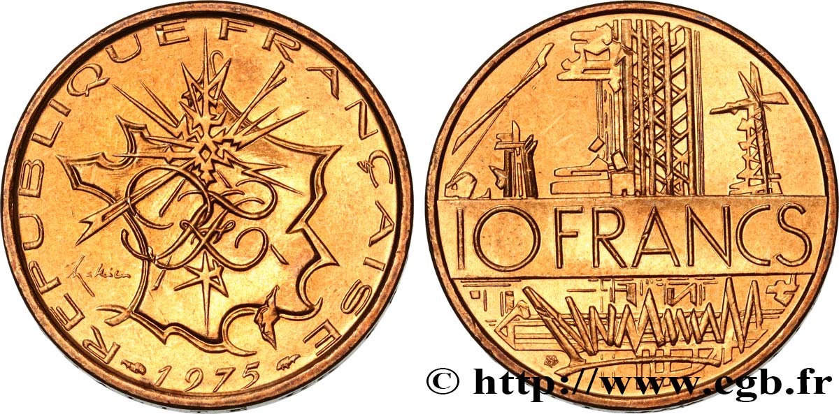 10 francs Mathieu 1975 Pessac F.365/3 MS64 
