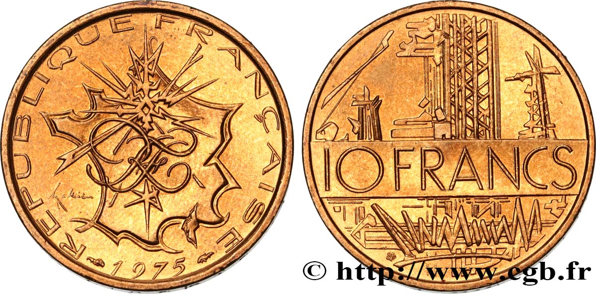 10 francs Mathieu 1975 Pessac F.365/3 MS64 