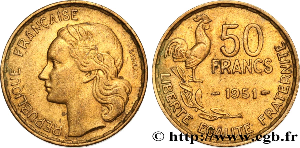 50 francs Guiraud 1951  F.425/5 AU52 