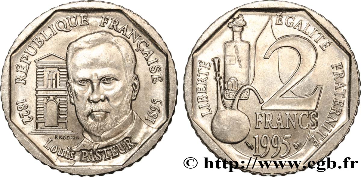 2 francs Louis Pasteur 1995 Pessac F.274/2 EBC60 