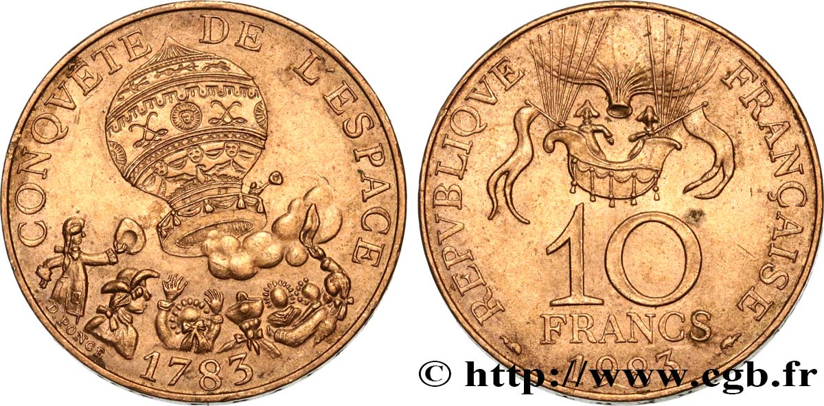 10 francs Conquête de l’Espace 1983  F.367/2 BB52 