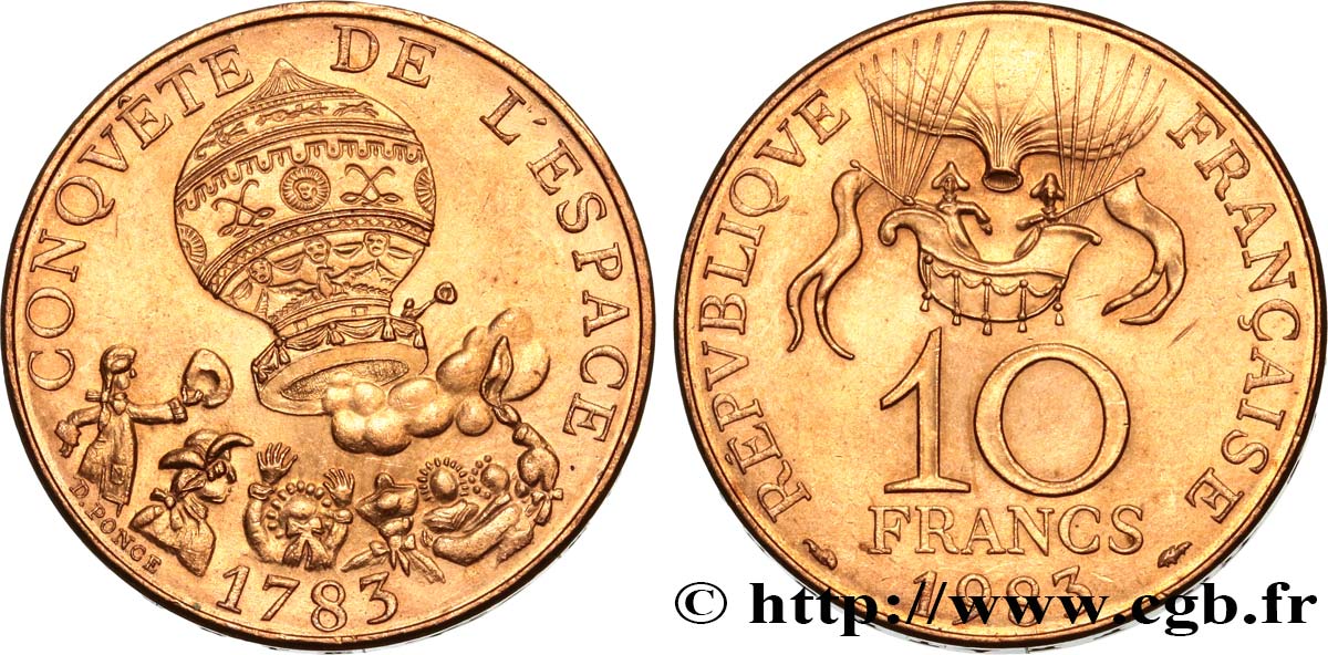 10 francs Conquête de l’Espace 1983  F.367/2 SUP55 