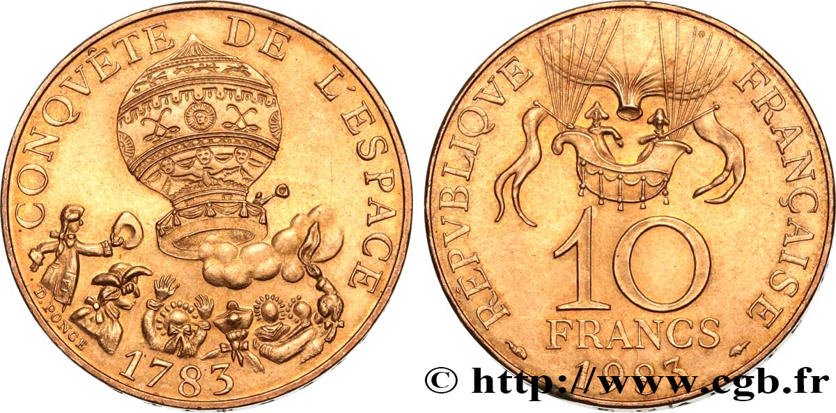 10 francs Conquête de l’Espace 1983  F.367/2 SUP58 