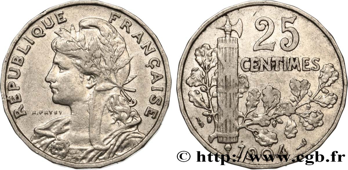 25 centimes Patey, 2e type 1904  F.169/2 MBC45 