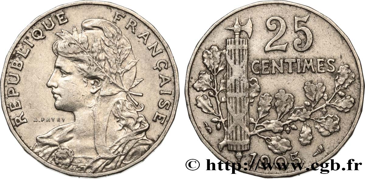 25 centimes Patey, 2e type 1905  F.169/3 SS40 