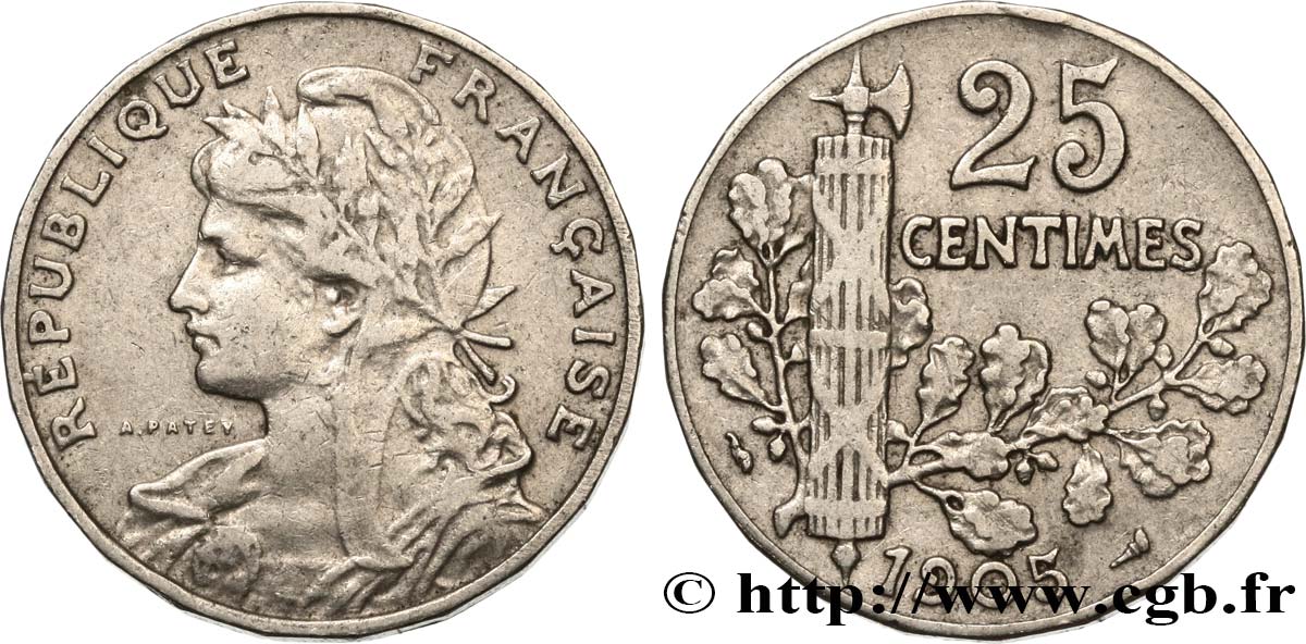 25 centimes Patey, 2e type 1905  F.169/3 S30 