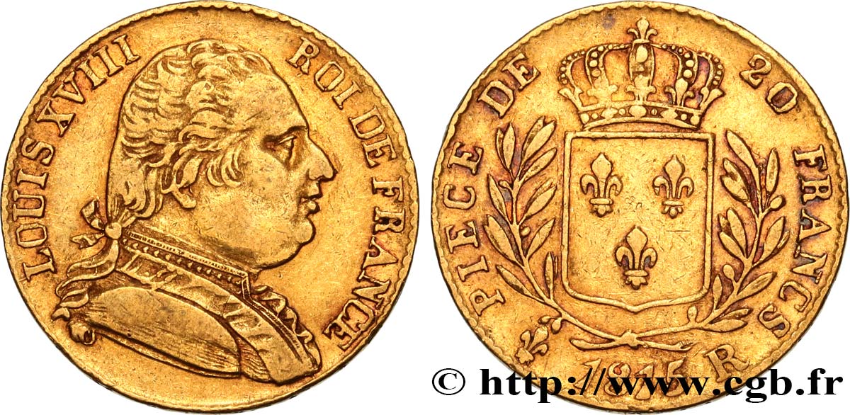 20 francs or Londres 1815 Londres F.518/1 XF40 