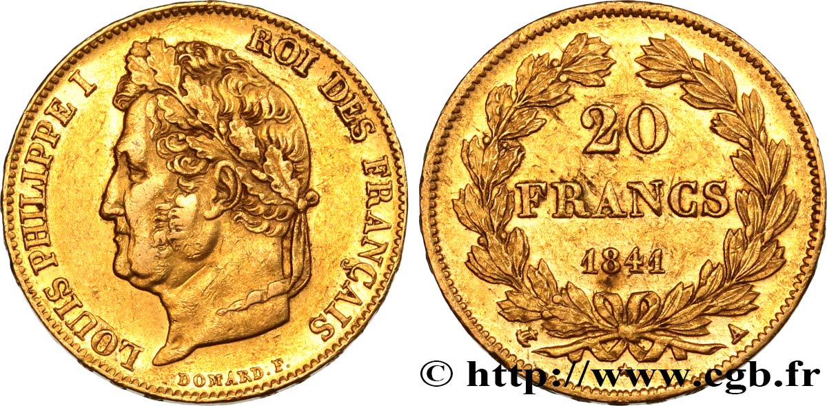 20 francs or Louis-Philippe, Domard 1841 Paris F.527/25 SS48 