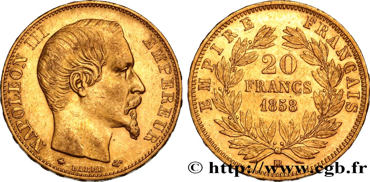 Valeur Piece 20 Francs Or Napoleon 3 1858