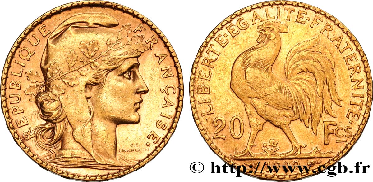 20 francs or Coq, Dieu protège la France 1902 Paris F.534/7 MBC48 