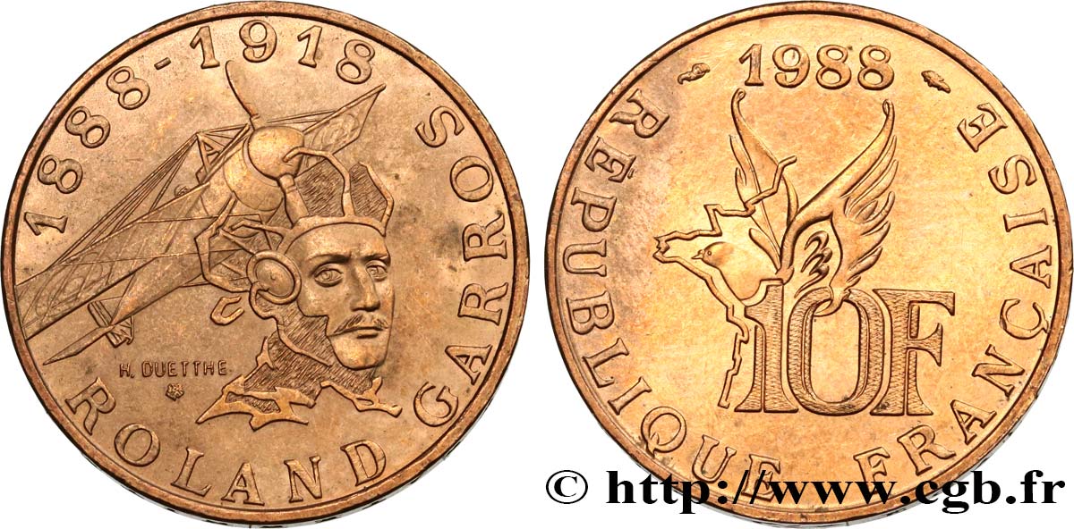 10 francs Roland Garros 1988  F.372/2 SUP60 