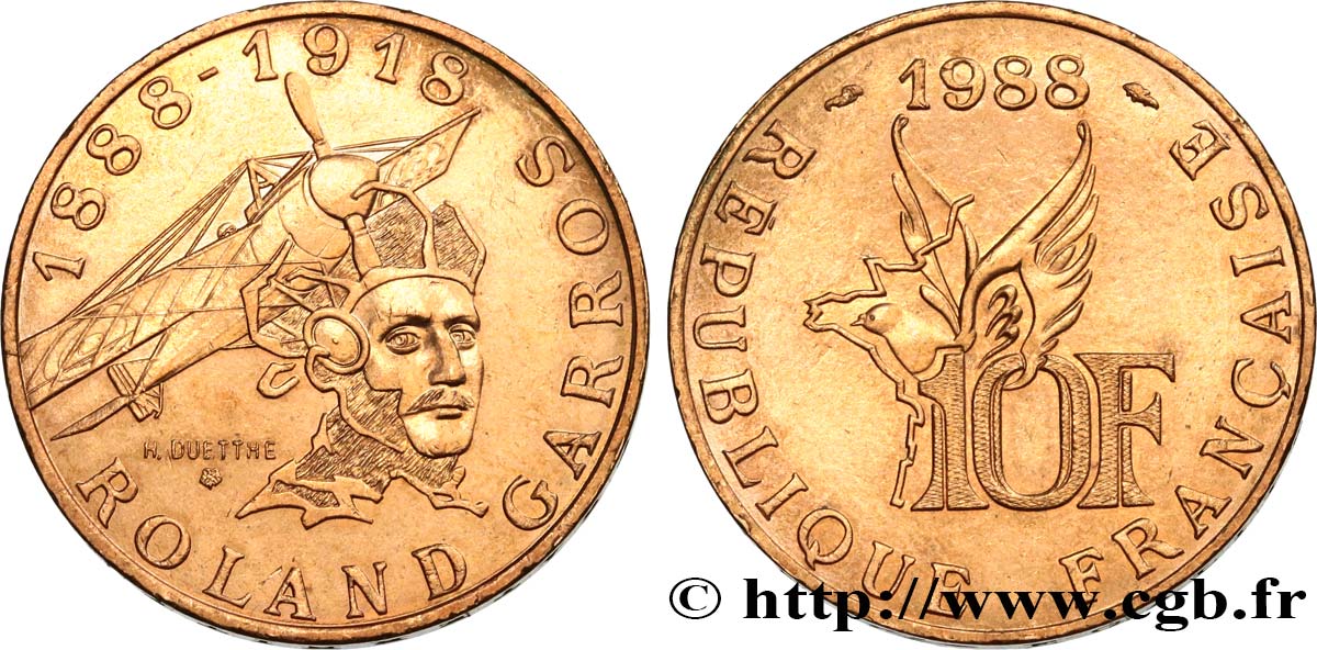 10 francs Roland Garros 1988  F.372/2 SPL60 