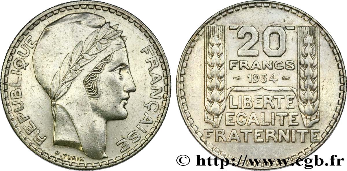 20 francs Turin 1934  F.400/6 MBC 