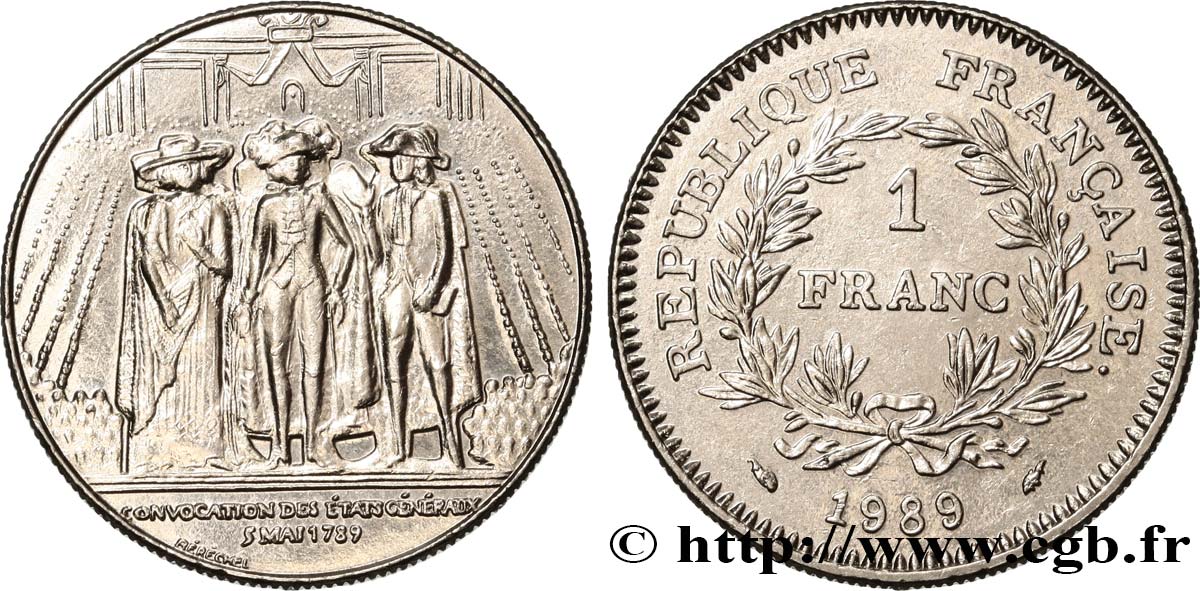 1 franc États Généraux 1989  F.228/2 MS62 